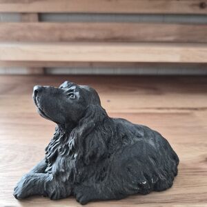 Vintage MidCentury Matte Black Cast Metal English Setter